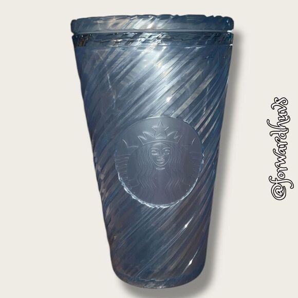 Starbucks 16oz Light Blue Swirl Cold Cups Without Straw - Picture 3 of 11